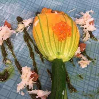 Toucan Sur Mer - Crab stuffed zucchini flower. - Brasseries Near Me - Ixelles, BRU Toucan Sur Mer - Crab stuffed zucchini flower. - Brasseries Near Me - Ixelles, BRU