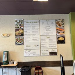 a menu on the wall a menu on the wall