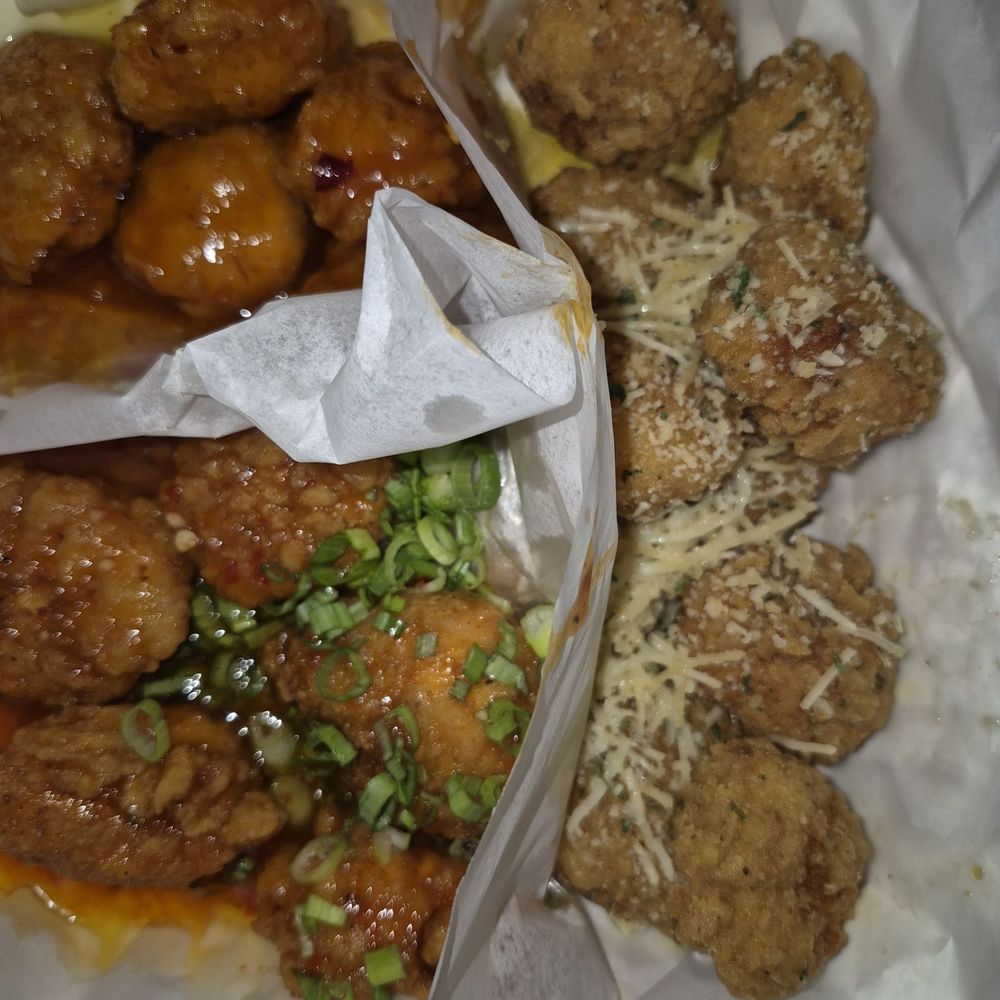 Fire Wings - Top left: 5 Mango Habanero Bottom left: 5 Thai Chili Right: 10 Garlic Parmesan - Chicken Wings Near Me - Chatsworth, California Fire Wings - Top left: 5 Mango Habanero Bottom left: 5 Thai Chili Right: 10 Garlic Parmesan - Chicken Wings Near Me - Chatsworth, California