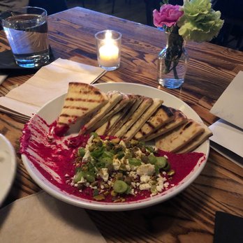 Hundred Proof - Beet hummus and the pita served was warm and light. So delicious and fresh. - San Diego, CA