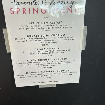 Lavender & Honey Redondo - Spring menu - Cafes Near Me - Redondo Beach, California