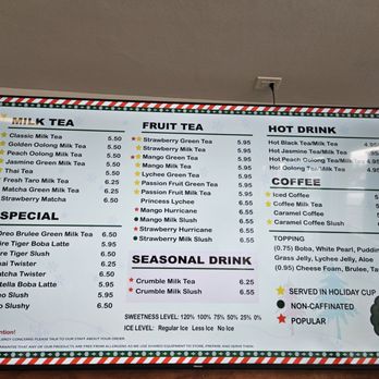 Fourtea - Menu 1/2026 - Coffee & Tea Near Me - Orange, California