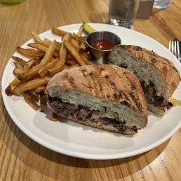 Hanger steak sandwich