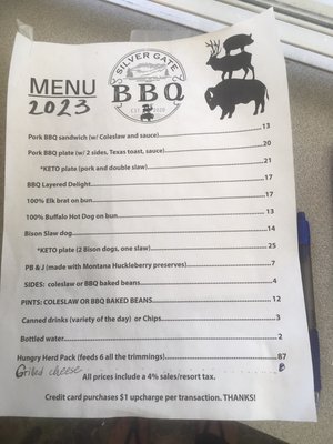 Menu photo 2 Silver Gate BBQ Silver Gate, MT Menu photo 2 Silver Gate BBQ Silver Gate, MT