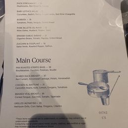 Menu of the day Menu of the day