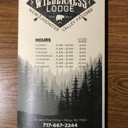 The Wilderness Lodge - Menu cover