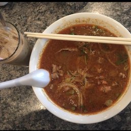 Phõ Tái Saté (Beef Saté Pho with peanuts) | $14 Large Cà Phê Sua Dá (Vietnamese Iced Coffee with Condensed Milk) | $5