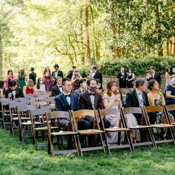 EventWorks Atlanta - 130 Garden Fruitwood Padded Folding Chairs at $3.75 each + labor. Leigh Wolfe Photography. - Party Supplies Near Me - Atlanta, Georgia