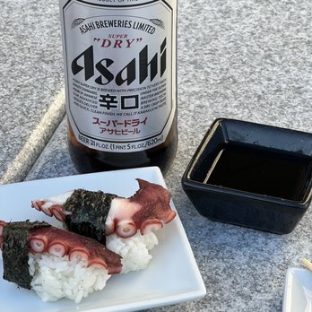 Bonsai - a plate of sushi and a bottle of beer - Sushi Bars Near Me - Chandler, Arizona