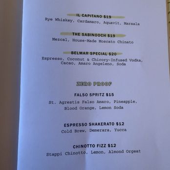 San Sabino - Cocktail menu - Italian Near Me - New York, New York San Sabino - Cocktail menu - Italian Near Me - New York, New York
