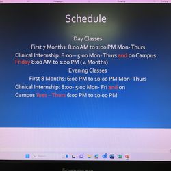 Modern Technology School - schedule