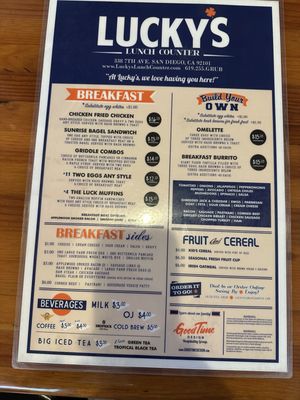 Menu photo 2 Lucky's Lunch Counter San Diego, CA Menu photo 2 Lucky's Lunch Counter San Diego, CA