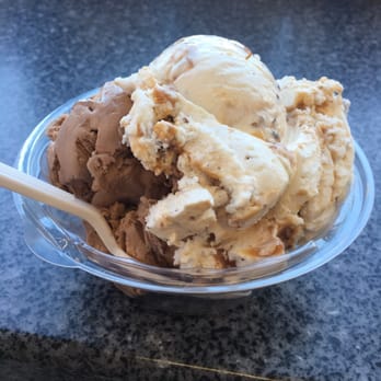 Ferdinand's Ice Cream Shoppe - A scoop of the chocolate and peanut butter (left) and salted peanut caramel (right). - Ice Cream & Frozen Yogurt Near Me - Pullman, Washington Ferdinand's Ice Cream Shoppe - A scoop of the chocolate and peanut butter (left) and salted peanut caramel (right). - Ice Cream & Frozen Yogurt Near Me - Pullman, Washington