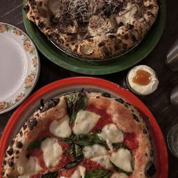 Margherita pizza, Truffle mushroom (chef favorite) pizza, whipped ricotta dip Margherita pizza, Truffle mushroom (chef favorite) pizza, whipped ricotta dip