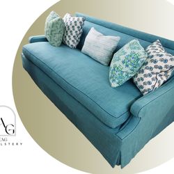 Eag Upholstery - Custom soft and cozy Sleeper sofa with hand-stitched skirt