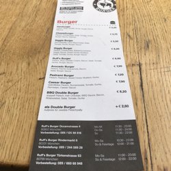 Restaurant RUFF'S BURGER - Pricing 2017