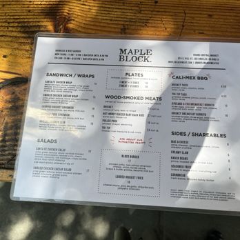 Maple Block Meat Co - Menu - Barbeque Near Me - Los Angeles, California