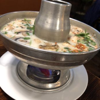 Charm Thai Kitchen - Bowl of Tom Kha Soup with shrimp - Thai Near Me - San Diego, California