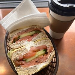 Paddington cafe - Smoked Salmon Bagel Lunch Sandwich Look at her. She was perfect