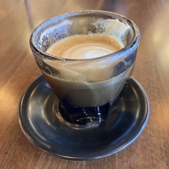 Haraz Coffee House - Half finished cortado - Coffee & Tea Near Me - Irving, Texas