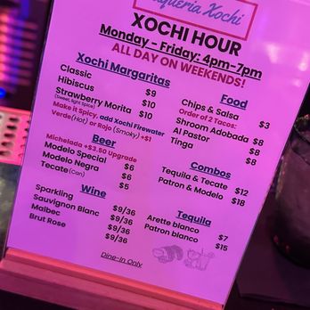 Taqueria Xochi - Navy Yard - Happy Hour Menu! - Mexican Near Me - Washington, DC, District of Columbia