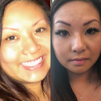 Maven Brow Society - Before (old faded eyebrow permanent makeup) and after (micro blading correction over existing faded eyebrow) - Permanent Makeup Near Me - Tustin, California Maven Brow Society - Before (old faded eyebrow permanent makeup) and after (micro blading correction over existing faded eyebrow) - Permanent Makeup Near Me - Tustin, California