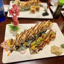 AKO Sushi And Seafood - Mermaid Roll (back) Amazing Tuna Roll (front)