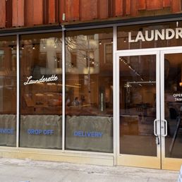 Exterior outside entrance of Launderette New York - Brooklyn, New York Exterior outside entrance of Launderette New York - Brooklyn, New York