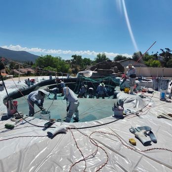 Sol Pacific Pool Plastering - Applying the pebble. They protected my concrete. - Pool Cleaners Near Me - El Cajon, California