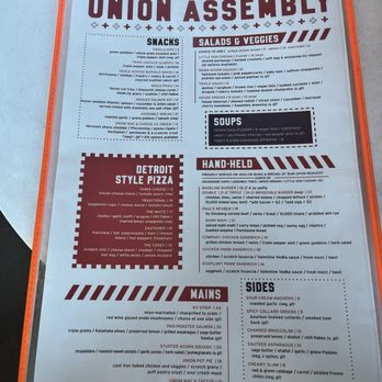 Union Assembly - Menu - 13 April 2024 - New American Near Me - Detroit, Michigan Union Assembly - Menu - 13 April 2024 - New American Near Me - Detroit, Michigan