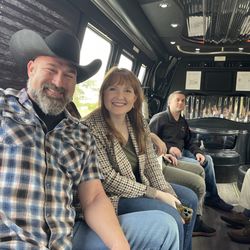 Southern Vines Texas - Hubby and friends on bus.