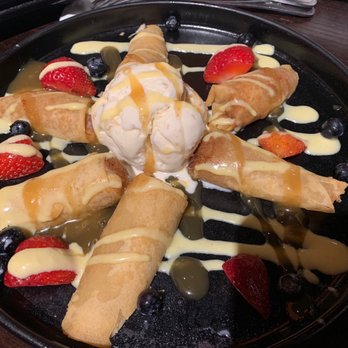 P.F. Chang's - Fried banana spring roll a la mode with berries - Chinese Near Me - Oklahoma City, Oklahoma P.F. Chang's - Fried banana spring roll a la mode with berries - Chinese Near Me - Oklahoma City, Oklahoma