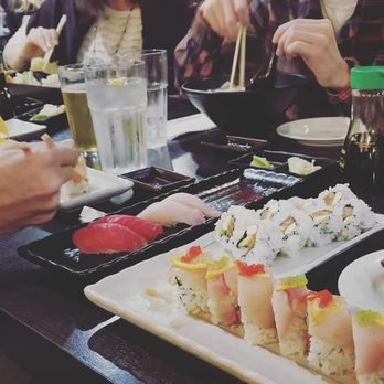 Sushi Mori - Sorrento roll in the foreground, philly roll, tuna & yellowtail sushi. - Sushi Bars Near Me - La Jolla, California Sushi Mori - Sorrento roll in the foreground, philly roll, tuna & yellowtail sushi. - Sushi Bars Near Me - La Jolla, California
