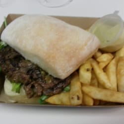 chimichurri grill - Chimi steak with chips and super good mayo.