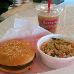 3 for $3: Spangles Hamburger, Pasta Salad, Iced Coffee