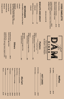 Menu photo 2 The Dam Diner Chetopa, KS Menu photo 2 The Dam Diner Chetopa, KS