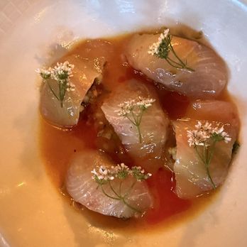 Carmel - Kanpachi crudo!! Sooo good!!! - Mediterranean Near Me - Los Angeles, California Carmel - Kanpachi crudo!! Sooo good!!! - Mediterranean Near Me - Los Angeles, California