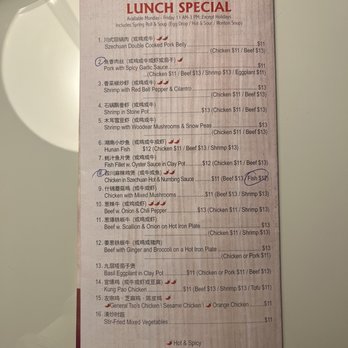 Peter Chang - Server gave me a menu to take with me - Circled everything that's a must try. (And I will be trying it all!!) - Szechuan Near Me - Arlington, Virginia