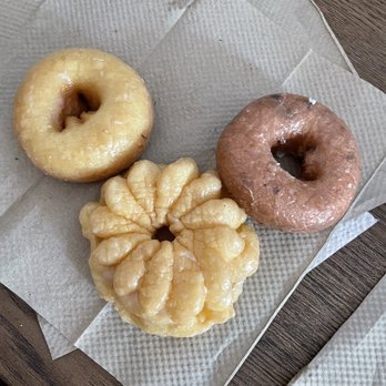 Golden Gate Donuts - three different flavors of donuts - Donuts Near Me - Oakland, California