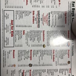 Fat Boys Cafe - Menu