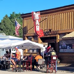 Montana Bar - Extra tent seating outside during the Homesteader Days rodeo weekend festival in June.