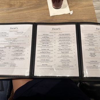 Ferso’s - Menu - Mexican Near Me - Richmond, Texas