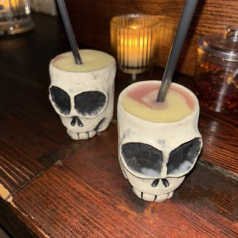 High Five Ramen - Cocktail Slushies! Coconut Painkiller mixed with the Cherry Blossom. - Ramen Near Me - Chicago, Illinois