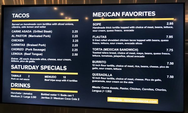Menu photo 2 Ranchero Tacos Tampa, FL Menu photo 2 Ranchero Tacos Tampa, FL