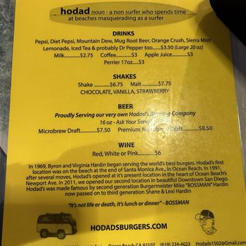 Hodad’s - Menu - Burgers Near Me - San Diego, California
