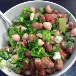 Freshly made foul with fava beans and chick peas.