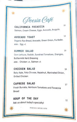 Menu photo 4 Poesia Café San Francisco, CA Menu photo 4 Poesia Café San Francisco, CA