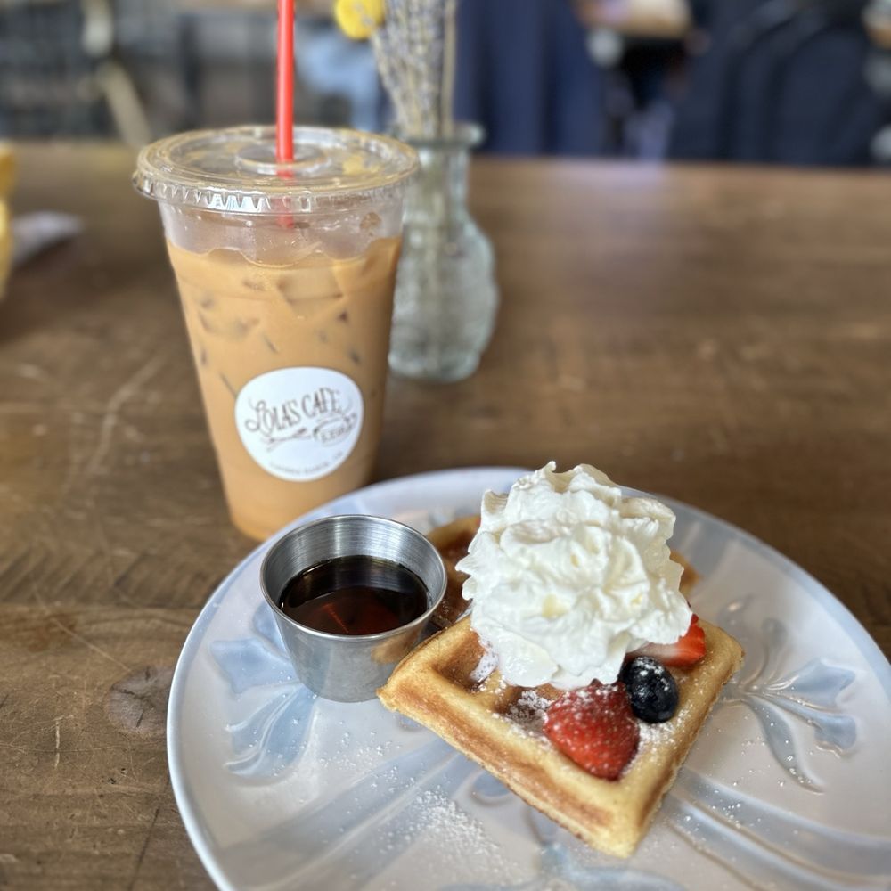 Lola's Cafe - Waffles , Iced Lavender Latte. - Coffee & Tea Near Me - Ladera Ranch, California