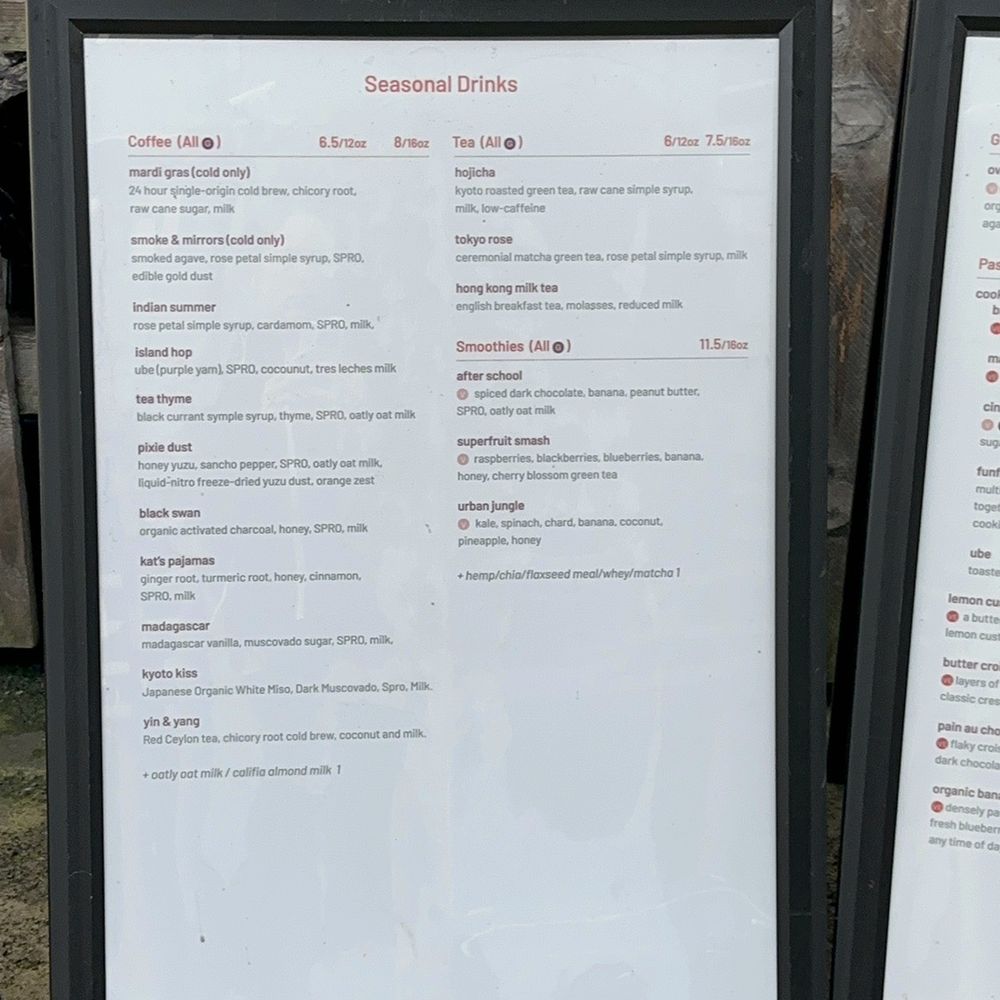SPRO - Menu - Coffee & Tea Near Me - San Francisco, California SPRO - Menu - Coffee & Tea Near Me - San Francisco, California