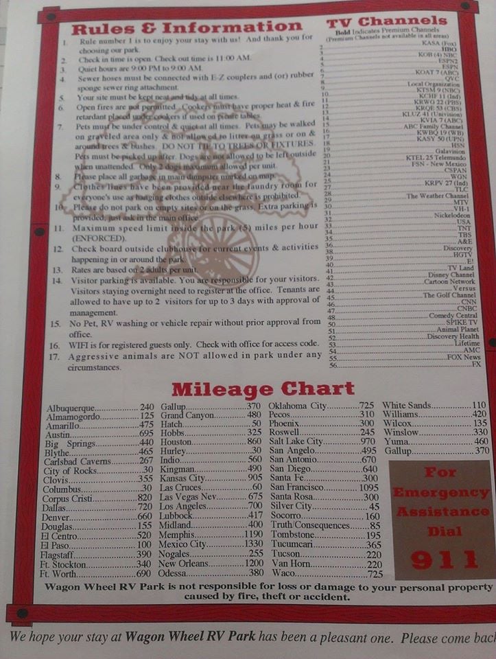 WAGON WHEEL RV PARK Updated September 2024 2801 E Pine St, Deming